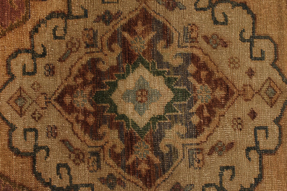 5x13 Beige and Brown Turkish Tribal Runner
