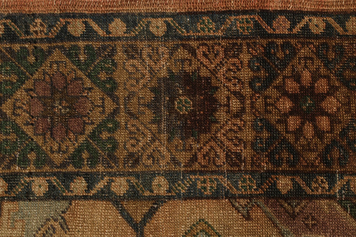5x13 Beige and Brown Turkish Tribal Runner