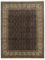 9x12 Navy and Ivory Turkish Silk Rug