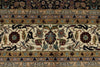 9x12 Navy and Ivory Turkish Silk Rug