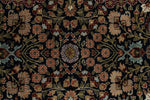 9x12 Navy and Ivory Turkish Silk Rug