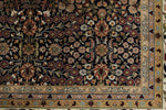9x12 Navy and Ivory Turkish Silk Rug