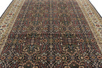 9x12 Navy and Ivory Turkish Silk Rug