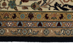 9x12 Navy and Ivory Turkish Silk Rug