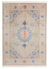 8x12 Beige and Light Blue Turkish Silk Rug