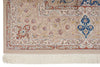 8x12 Beige and Light Blue Turkish Silk Rug