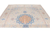 8x12 Beige and Light Blue Turkish Silk Rug