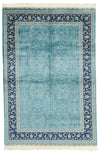 6x9 Blue and Navy Turkish Silk Rug