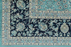 6x9 Blue and Navy Turkish Silk Rug