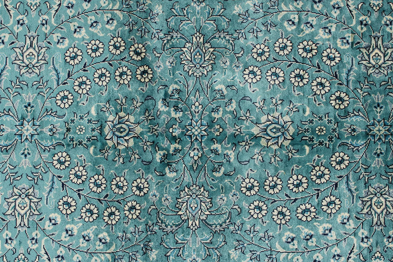 6x9 Blue and Navy Turkish Silk Rug