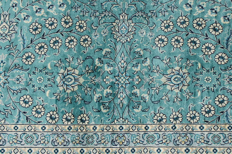 6x9 Blue and Navy Turkish Silk Rug