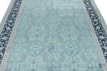 6x9 Blue and Navy Turkish Silk Rug
