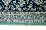 6x9 Blue and Navy Turkish Silk Rug