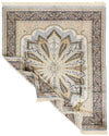 8x10 Light Green and Navy Turkish Silk Rug