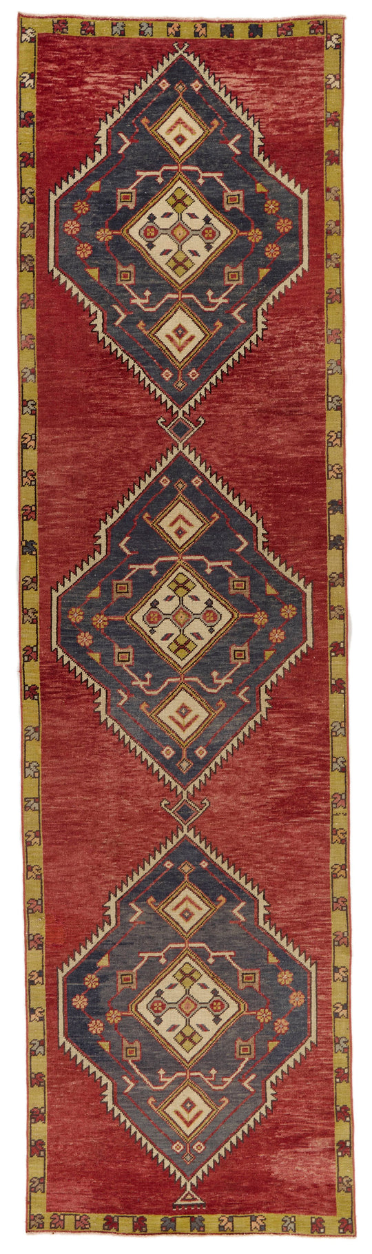 3x12 Navy and Red Turkish Tribal Runner