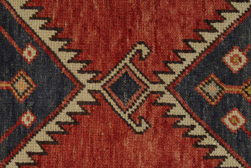3x12 Navy and Red Turkish Tribal Runner