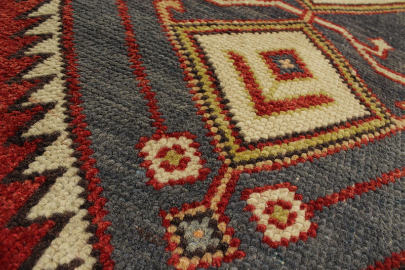 3x12 Navy and Red Turkish Tribal Runner