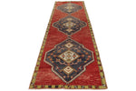 3x12 Navy and Red Turkish Tribal Runner