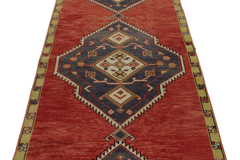 3x12 Navy and Red Turkish Tribal Runner