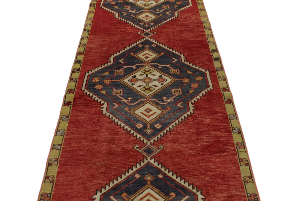 3x12 Navy and Red Turkish Tribal Runner