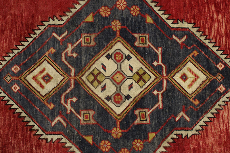 3x12 Navy and Red Turkish Tribal Runner