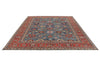 9x12 Light Blue and Rust Anatolian Traditional Rug