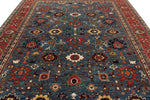 9x12 Light Blue and Rust Anatolian Traditional Rug