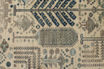 9x12 Ivory and Blue Anatolian Traditional Rug