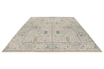 9x12 Ivory and Blue Anatolian Traditional Rug