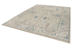 9x12 Ivory and Blue Anatolian Traditional Rug