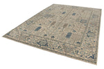 9x12 Ivory and Blue Anatolian Traditional Rug