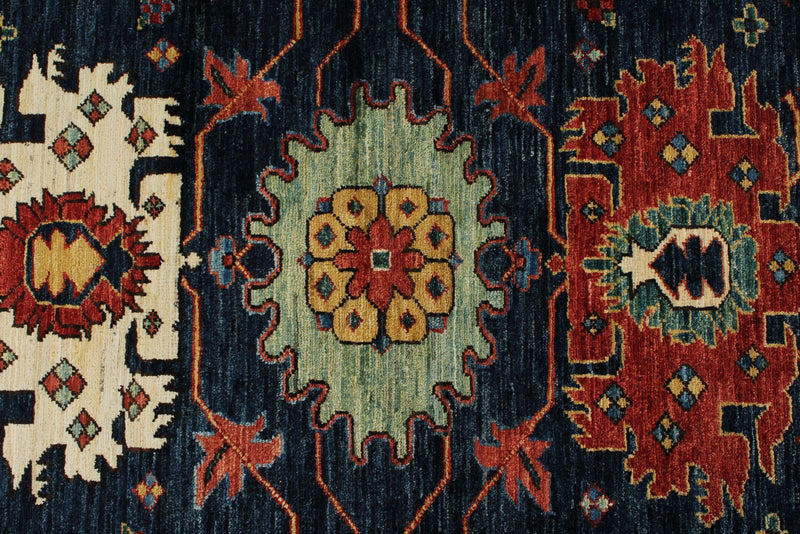 9x12 Navy and Red Anatolian Traditional Rug