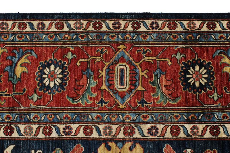 9x12 Navy and Red Anatolian Traditional Rug