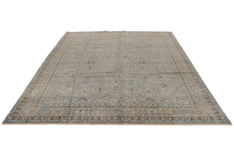 9x12 Gray and Gray Traditional Rug