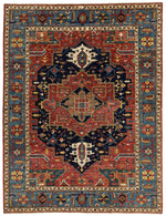 9x12 Red and Light Blue Anatolian Traditional Rug