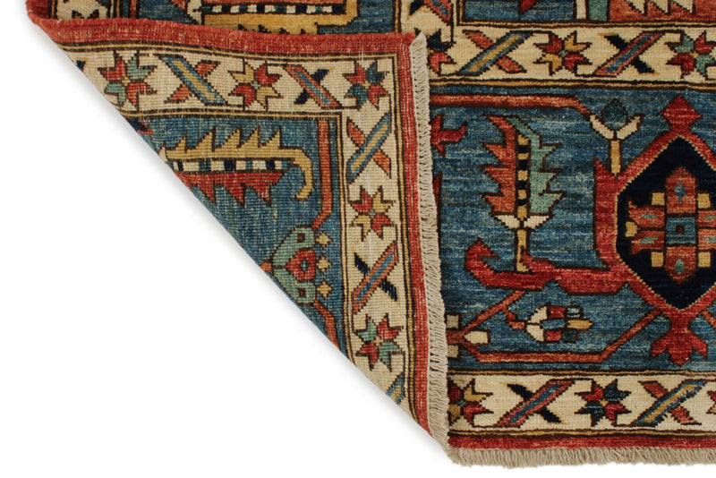 9x12 Red and Light Blue Anatolian Traditional Rug