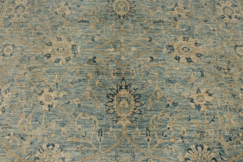 9x12 Light Blue and Navy Anatolian Traditional Rug