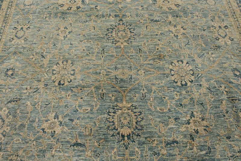 9x12 Light Blue and Navy Anatolian Traditional Rug