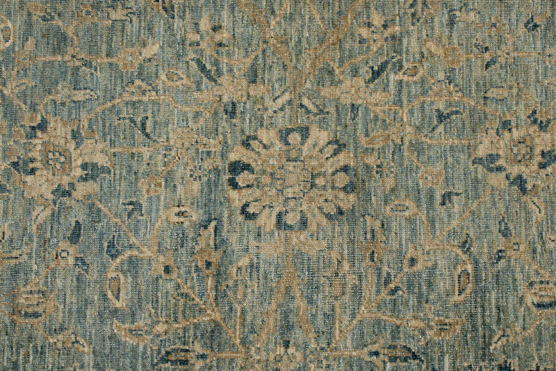 9x12 Light Blue and Navy Anatolian Traditional Rug