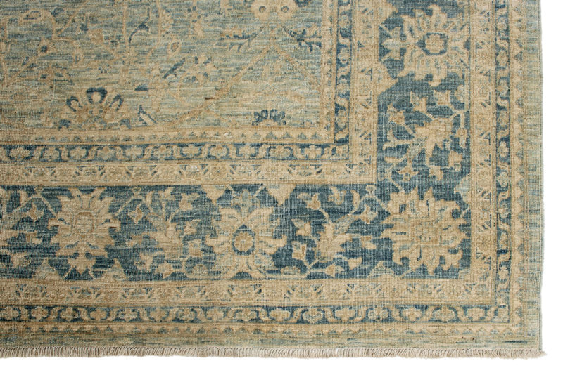 9x12 Light Blue and Navy Anatolian Traditional Rug