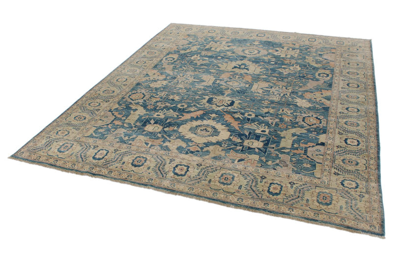 8x10 Navy and Beige Anatolian Traditional Rug