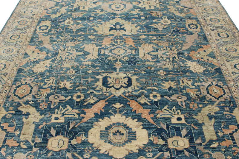 8x10 Navy and Beige Anatolian Traditional Rug