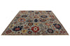 8x10 Gray and Multicolor Traditional Rug