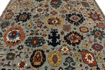 8x10 Gray and Multicolor Traditional Rug