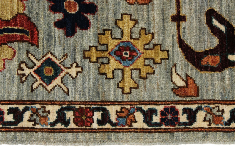 8x10 Gray and Multicolor Traditional Rug