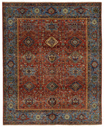 8x10 Red and Light Blue Anatolian Traditional Rug