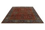 8x10 Red and Light Blue Anatolian Traditional Rug