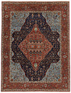 8x10 Red and Light Blue Traditional Rug