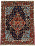 8x10 Red and Light Blue Traditional Rug