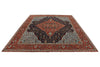 8x10 Red and Light Blue Traditional Rug